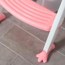 УЦЕНКА Детская накладка - сиденье на унитаз со ступенькой «Помощник малыша», с ручками, цвет розовый – фото 2