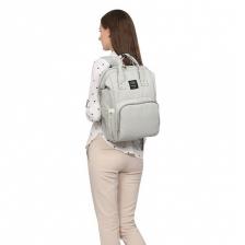 Сумка-рюкзак для мамы Baby Mo с USB, цвет в ассортименте, серый – фото 1