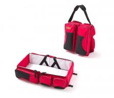 Многофункциональная сумка для мам - детская кровать для путешествий, красный-черный