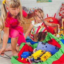Сумка-коврик для игрушек Toy Bag, 150 см, Зелено-оранжевый – фото 2