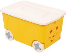 Ящик для хранения игрушек LITTLE-ANGEL Cool, на колесах, 50 л, желтый (LA1032ЖТ)