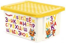Ящик для хранения игрушек LITTLE-ANGEL "Три кота: Обучайка - читай", 17 л (LA1225)
