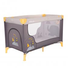 PITUSO Манеж-кровать Florecita Grey/Серый, 1 уровень,2 кольца,2 колеса,лаз на молнии