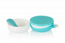 Набор посуды для кормления (глубокая тарелочка, ложка) (голубой)