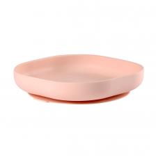 Beaba силиконовая тарелка с присоской Pink