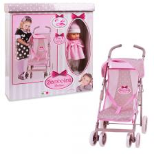 Кукла DIMIAN Bambolina Boutique в наборе 7 в 1 с прогулочной коляской с поворотными колесами и аксессуарами