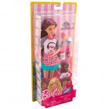 Mattel Barbie Сестры и щенки Скиппер FHP61 (брюнетка в голубой юбке)