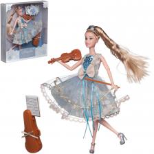 Кукла ABtoys "Amelia. Рождественский бал" с диадемой, скрипкой, светлые волосы 30см