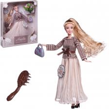 Кукла ABtoys "Amelia. Современный шик" в платье с длинной плиссированной юбкой, светлые волосы 30см