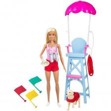 Кукла Mattel Barbie Барби Спасатель на пляже с вышкой, собакой и аксессуарами GTX69 – фото 4