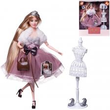 Кукла ABtoys "Amelia. Королевский прием" с диадемой, в платье с меховой накидкой, светлые волосы 30см