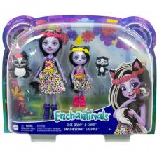 Enchantimals Mattel Сестрички с питомцами Сейдж и Сабелла Скунси HCF82