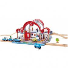 Hape Игровой набор Станция Гранд Сити, E3725, 47 дет., красный