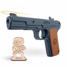 Деревянный пистолет ТТ (Тульский Токарева), игрушка-резинкострел от ARMA.TOYS окрашенный – фото 1