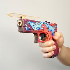 Пистолет «Глок» из игры CS:GO в скине «Дух воды» (деревянный резинкострел) – фото 1