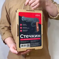 Деревянный игрушечный пистолет Стечкина (АПС): многозарядная игрушка-резинкострел 1 – фото 3