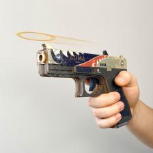 Пистолет «Глок» из игры CS:GO в скине «Ястреб» (деревянный резинкострел) – фото 1