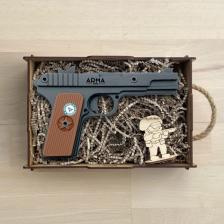 Деревянный пистолет ТТ (Тульский Токарева), игрушка-резинкострел от ARMA.TOYS окрашенный – фото 3