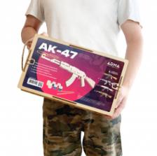 Резинкострел-раскраска АК-47, 4 шаблона покраски, кисточки и краски в комплекте – фото 1