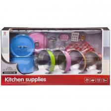 Игровой набор Junfa Посуда металлическая (разноцветная), в наборе 12 предметов