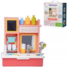 Игровой центр ABtoys Помогаю Маме Доброе утро: раковина на батарейках, зеркало, игровые предметы, розовый Игровой центр ABtoys Помогаю Маме Доброе утро: раковина на батарейках, зеркало, игровые предметы, розовый