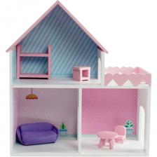 Кукольный домик Коняша «Пломбир» с интерьером и мебелью (для кукол до 15 см, 45x50x20 см) ДК001П/1 – фото 3