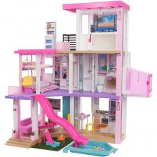 Mattel Barbie Дом Мечты трехэтажный с мебелью, лужайкой и бассейном GRG93 – фото 1