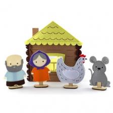 Пальчиковый театр «Курочка Ряба» (герои+домик)