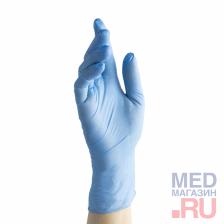 Перчатки медиц. диагностич. нитриловые неопудренные нестирильные смотровые Benovy (голубые, 100 пар)