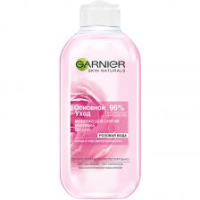 GARNIER Очищающее молочко для снятия макияжа "Основной уход, Розовая вода" для сухой и чувствительной кожи