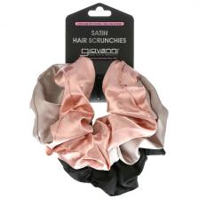 Giovanni Satin Hair Scrunches Extra Large Blush Gray and Black 3 Pack