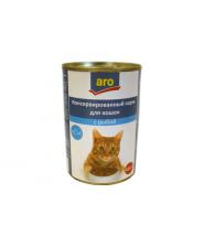 Консервы для кошек ARO, с рыбой в соусе, 415г
