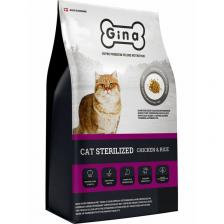 Gina Cat Sterilized сухой корм для стерилизованных кошек, с курицей и рисом повседневный супер премиум для взрослых с курицей для всех пород мешок Сербия 1 уп. х 1 шт. х 18 кг