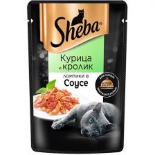 Корм влажный Sheba Ломтики в соусе с курицей и кроликом 75 гр