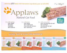 Applaws (влажный корм) набор для кошек "Индейка, говядина, океаническая рыба", 7 шт.х100г (700 г) – фото 1