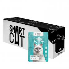 Smart Cat "Упаковка 25 шт" Паучи для взрослых кошек и котят кусочки лосося в нежном соусе (2,13 кг)