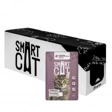 Smart Cat "Упаковка 25 шт" Паучи для взрослых кошек и котят кусочки кролика с морковью в нежном соусе (2,13 кг)