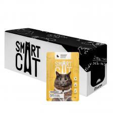 Smart Cat "Упаковка 25 шт" Паучи для взрослых кошек и котят кусочки курочки в нежном соусе (2,13 кг)