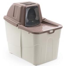 MPS Био-туалет BUXO CLOSE для кошек с закрытым входом сверху, в комплекте с совком и угольным фильтром, 58x39x56 см цвет пудровый для всех возрастов Италия 1 уп. х 1 шт. х 2.15 кг