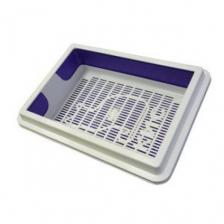 Лоток открытый Zooexpress Туалет с решеткой и бортом для кошек цветной 27х40х8 см