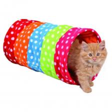Тоннель Trixie для кошки, 25х50см., горошек, флис.