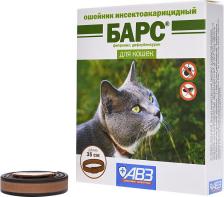 Ошейник для кошек АВЗ БАРС инсектоакарицидный 35см