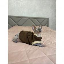Флисовый жилет для кошек, коричнево-бежевый, М