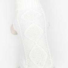 Свитер с ажурной вязкой, 2XL (ДС 41, ОШ 41, ОГ 36-60 см), белый – фото 3