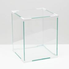 Аквариум Куб белый уголок, покровное стекло, 50л, 35 x 35 x 40 см