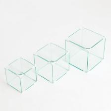 Комплект аквариумов "Матрёшка" куб, белый угол, 16, 27, 43 л – фото 1