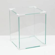Аквариум Куб белый уголок, покровное стекло, 31л, 30 x 30 x 35 см