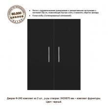 Дверки Biodesign Ф-240 влагостойкие для РИФ-80, ПАНОРАМА-80,100, ДИАРАМА-150, 200, черная шагрень, 2 шт.
