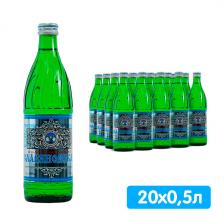 Вода Славяновская 0.5 литра, газ, стекло, 20 шт. в уп.