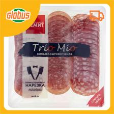 Колбаса сырокопчёная Ремит ассорти Trio Mio для бутербродов и мясной тарелки, нарезка